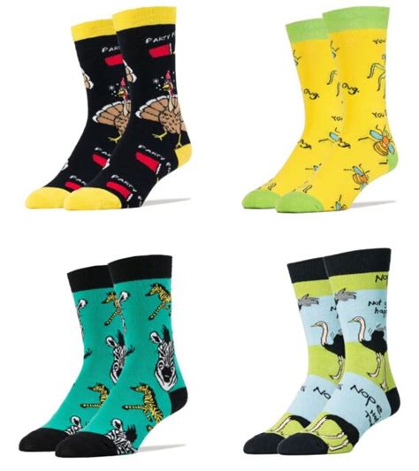 Men's Novelty Crew Socks Funny Crazy Silly Cool Dress Casual Fun | eBay