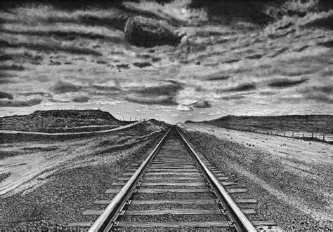 Railroad Tracks Scenery Drawing by James Schultz - Fine Art America