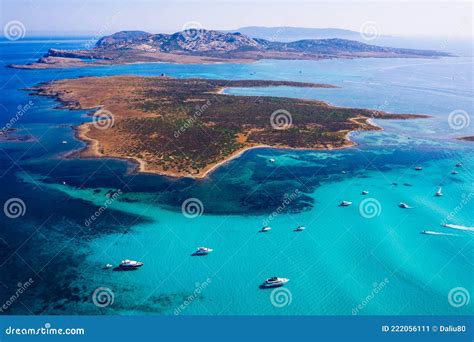 View from Above, Stunning Aerial View of the Isola Piana Island and the Asinara Island Bathed by ...