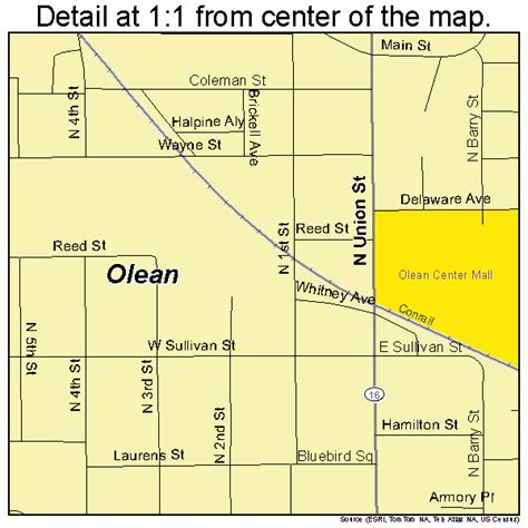 Olean New York Street Map 3654716