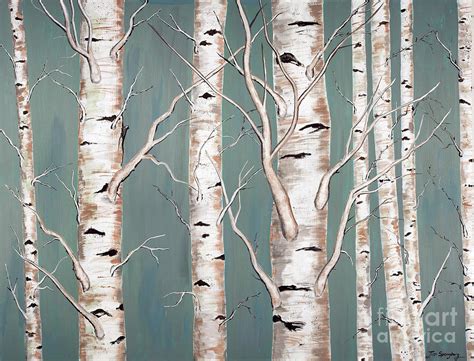 Birch Trees by Timothy Spongberg in 2021 | Birch tree art, Birch trees painting, White birch trees