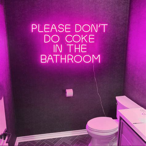 Please Don't Do Coke in the Bathroom Neon Sign Custom Home Decor Party Sign Wall Decor Art ...