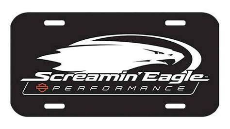 Harley-Davidson® Screamin' Eagle Logo License Plate, 6 x 12 inch Black ...