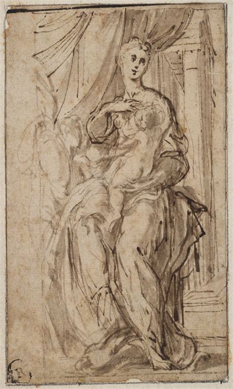 Parmigianino (Girolamo Francesco Maria Mazzola), 1503-1540, Italian, Study for the Madonna of ...