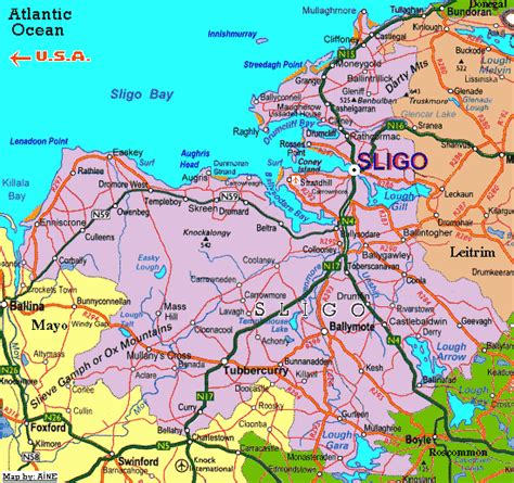 County Sligo Ireland Map | Zip Code Map