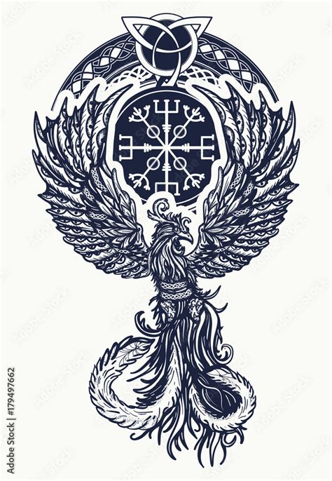 Magic heat birds tattoo and t-shirt celtic design. Symbol of revival ...