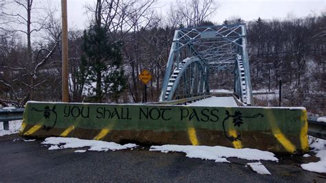 Best "bridge out" sign ever. : r/pics