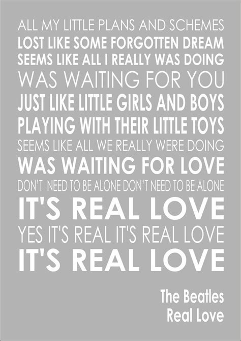 THE BEATLES - REAL LOVE - Word Typography Words Song Lyric Lyrics Music Wall | eBay | Real love ...