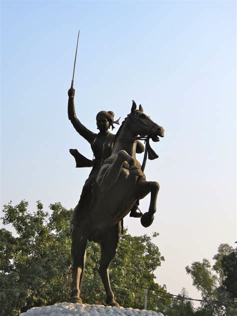 Equestrian statue of Rani of Jhansi Lakshmibai in Gwalior, Madya ...