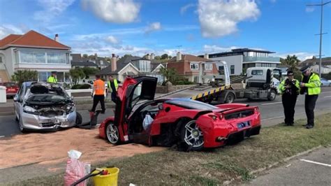 Rare £2.5m Ferrari Enzo badly damaged after smashing into Honda and skidding off road - Mirror ...