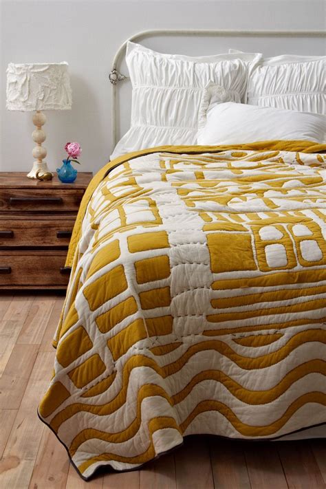 Mustard Yellow Anthropologie Quilt | Room Decor | Pinterest