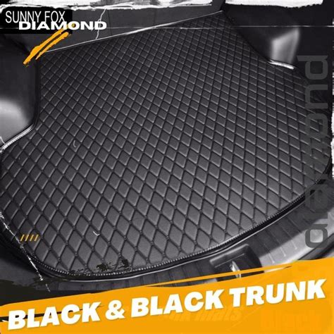 3D Black and Black Stitching Car Mats Set - Diamond Car Mats