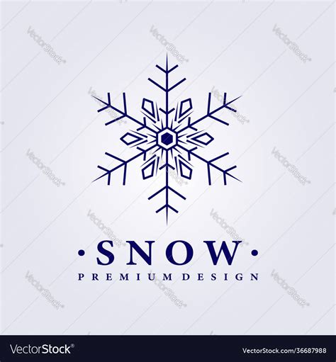 Snow logo design line art Royalty Free Vector Image