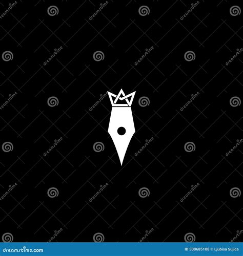 Pen King Logo Icon Isolated on Dark Background Stock Illustration - Illustration of modern, king ...