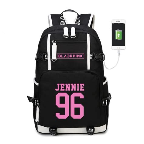 WISHOT KPOP Korean Blackpink Jennie Lis Backpack Shoulder travel School Bag for teenagers Casual ...