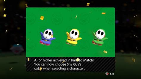 Mario Golf: Super Rush giving Shy Guy colors as Ranked Match reward