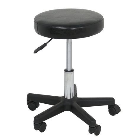 ZENSTYLE Adjustable Hydraulic Metal Frame Rolling Swivel Backless Salon Stool Spa Chair, Black ...