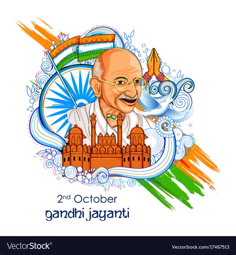 India background for 2nd october gandhi jayanti Vector Image