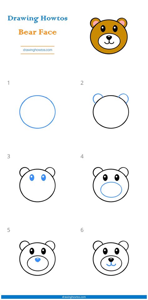 How to Draw a Bear Face - Step by Step Easy Drawing Guides - Drawing ...