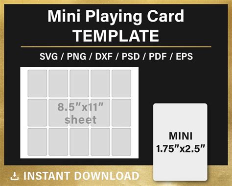 Playing Card Template BUNDLE 5 Sizes BLANK Template Svg - Etsy