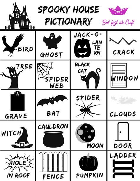 🦇Spooky House Pictionary – 👻Free Printable Game🎃 – But First We Craft