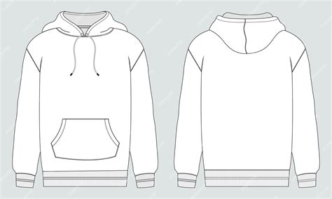 Premium Vector | The front and back of a white hoodie with the front ...