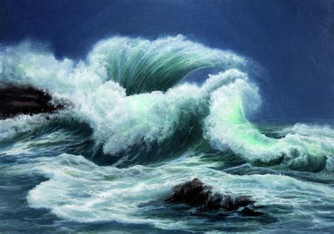 Waves during storm Painting by Boyan Dimitrov - Fine Art America