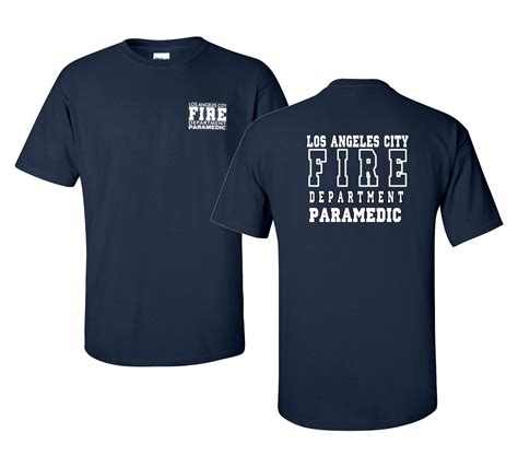 LAFD Los Angeles City Fire Dept. Paramedic Uniform Navy T-Shirt - Fire ...