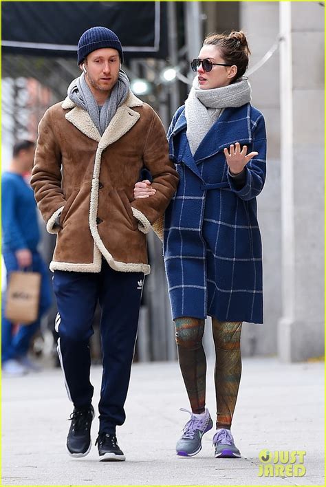 Full Sized Photo of anne hathaway husband adam shulman bundle up in nyc ...