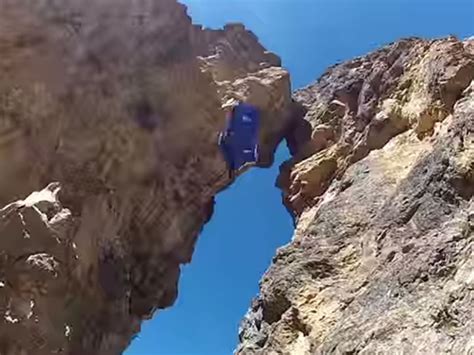 Base jumper films incredible footage of insane death-defying stunt ...