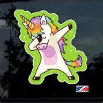 Dabbing unicorn Full Color Decal Sticker | MADE IN USA