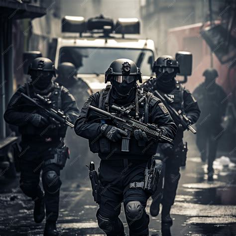 Premium AI Image | special forces soldier police swat team member