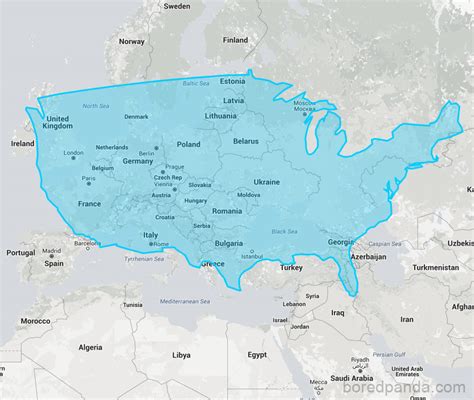 Map Of Us Vs Europe – Topographic Map of Usa with States