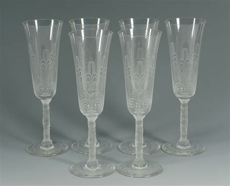 Lot 360: Set of 6 Baccarat Crystal Champagne Glasses