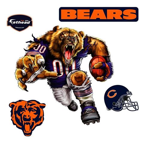 Fathead Chicago Bears Bruiser Bear 5-Pack Removable Wall Decal ...