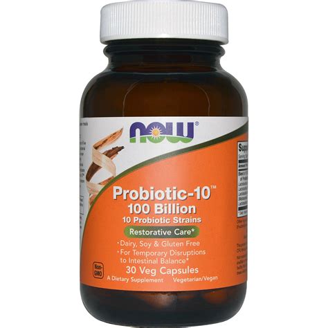 Now Foods Probiotic-10 100 Billion 30 Veg Capsules Dairy-Free, Gluten-Free, GMP 733739029317 | eBay