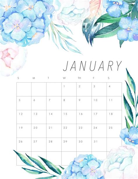 21+ Cute January Calendar 2020 Floral Wallpaper For Desktop iPhone ...