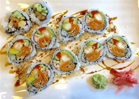 •Japan Sushi• Lobster Roll - Deep fried lobster tail, crab meat, avocado, crunch, cucumber ...