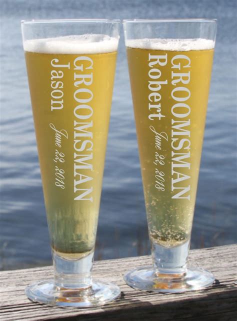 Pilsner Beer Glasses Pilsner Beer Glass Engraved Pilsner Groomsmans ...