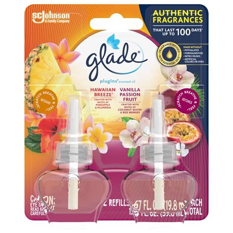 Glade PlugIns Scented Oil Air Freshener Refills - Hawaiian Breeze & Vanilla Passion Fruit - Shop ...