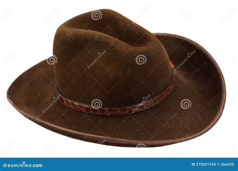 Vintage Old West Brown Cowboy Hat Stock Photo - Image of western ...