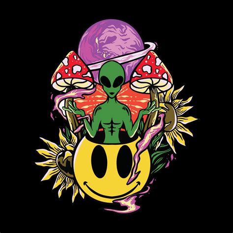 Alien psychedelic vector illustration 7834311 Vector Art at Vecteezy