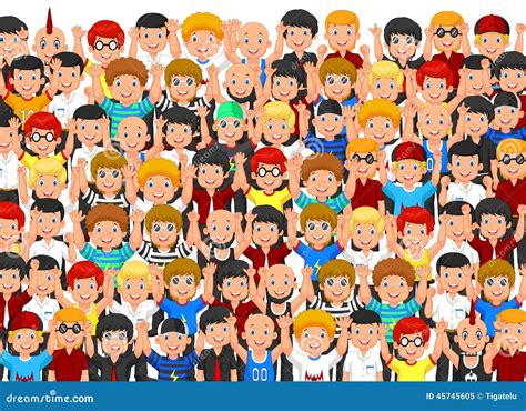 Crowd of People Cheering stock vector. Illustration of cheering - 45745605