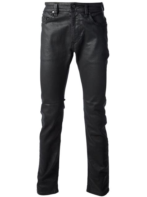 Lyst - Diesel Waxed Denim Jeans in Black for Men