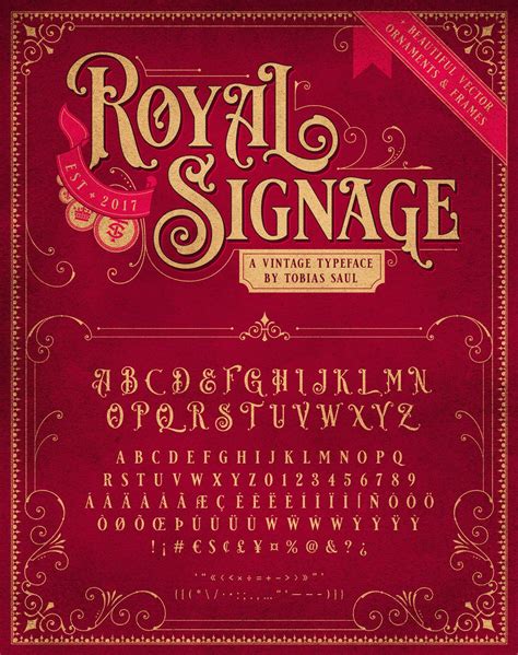 Vintage Font - Royal Signage | Lettering fonts, Vintage fonts, Typography alphabet