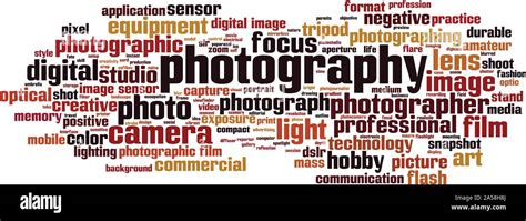 Photography word cloud concept. Collage made of words about photography. Vector illustration ...