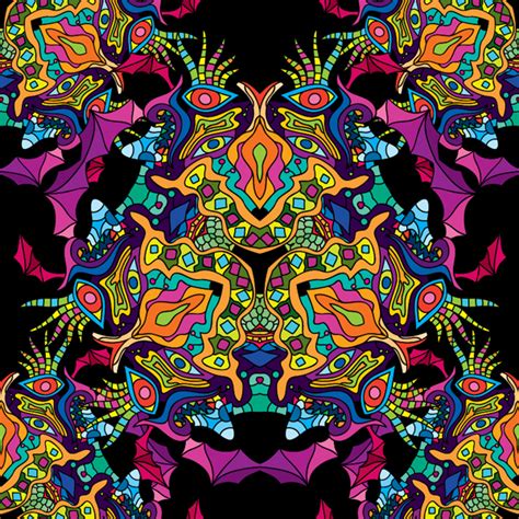 Psychedelic seamless vector EPS 10 patterns pack #2 - Andrei Verner