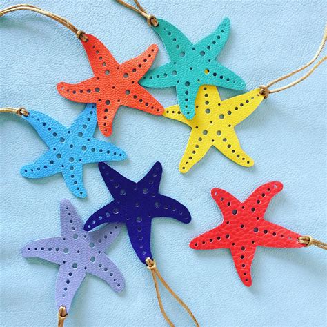 Leather starfish bagcharms to loop onto the handles of your bags - so ...