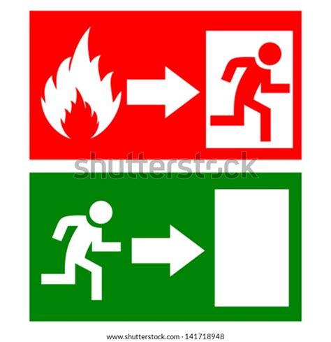 Vector Fire Exit Signs Stock Vector (Royalty Free) 141718948 | Shutterstock