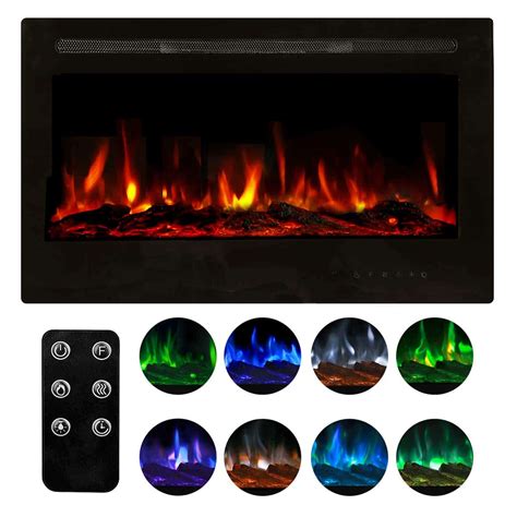 36" Recessed Mounted Electric Fireplace Insert with Touch Screen ...